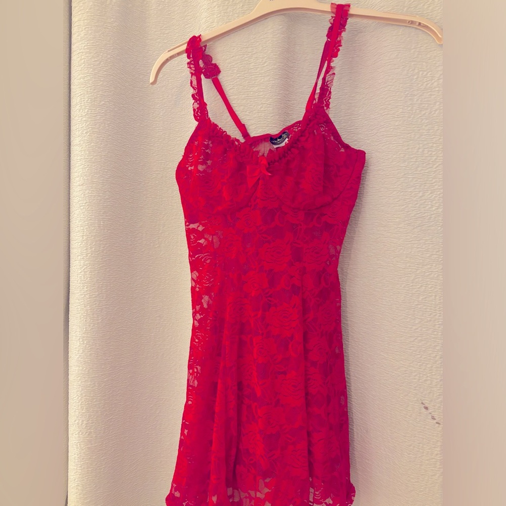Red lace teddy